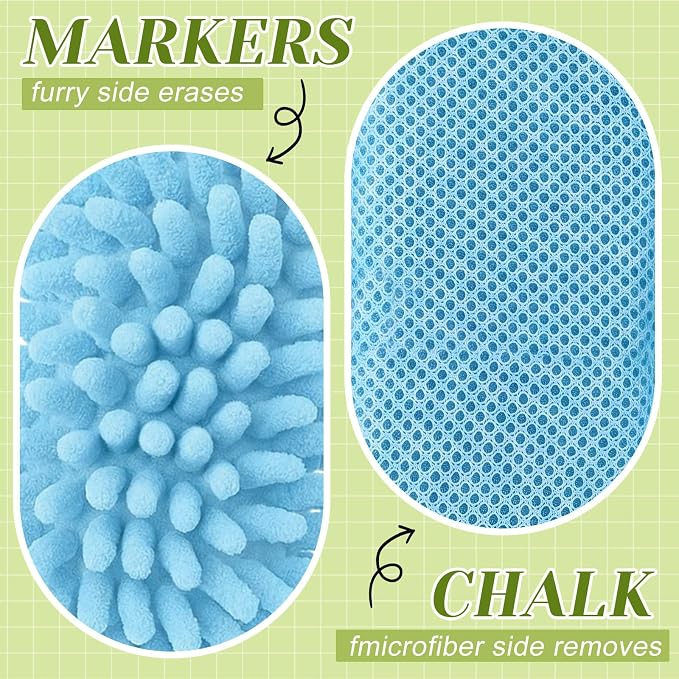Zonon 8 Pieces Dry Erase Eraser Microfiber Shag Washable Whiteboard Eraser - Image 5