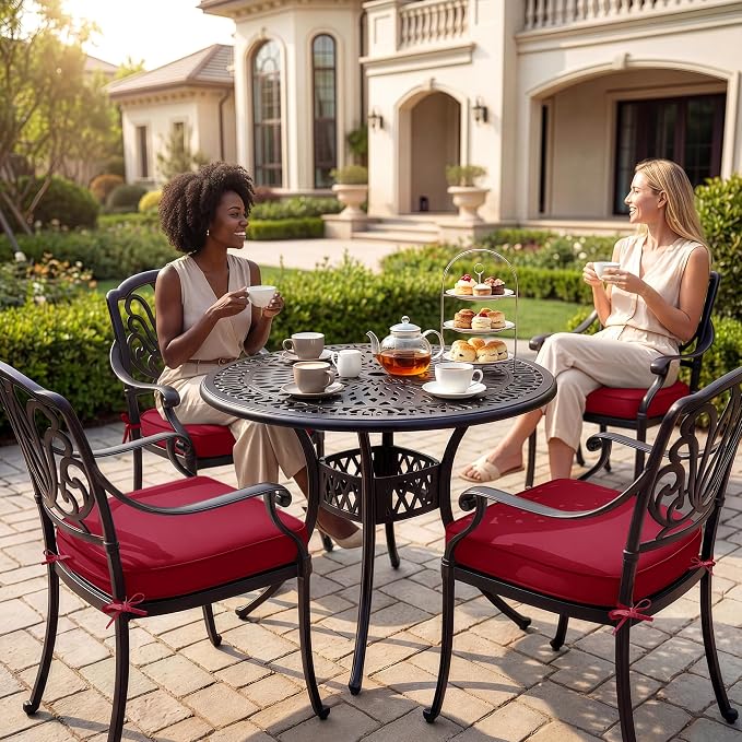 Outdoor Chair Cushions Set of 4: Waterproof & Fade Resistant Patio Furniture - Image 2