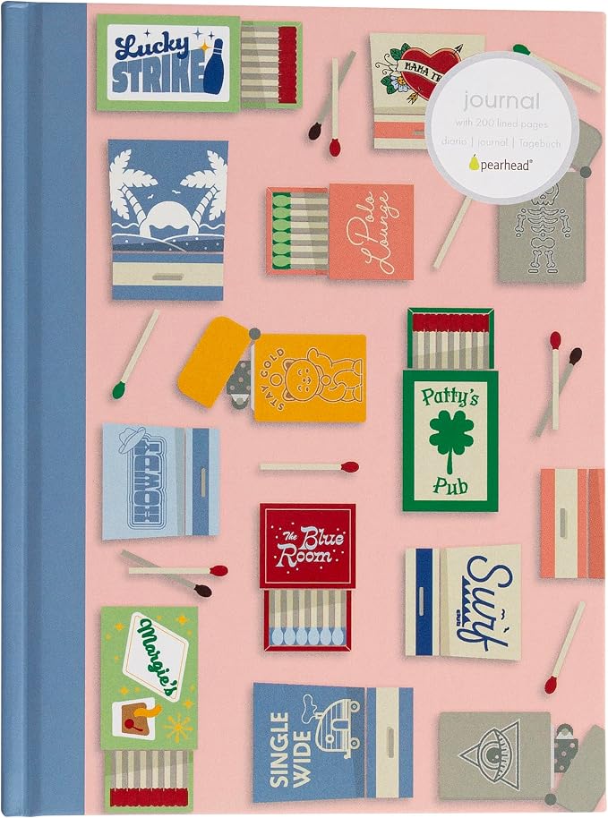 Pearhead Blue Matchbook Hardcover Journal, 6x8 College-Ruled Lined Notebook - Image 10