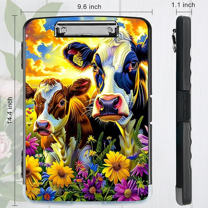 Purple Flower Cow A4 Clipboard - Image 3