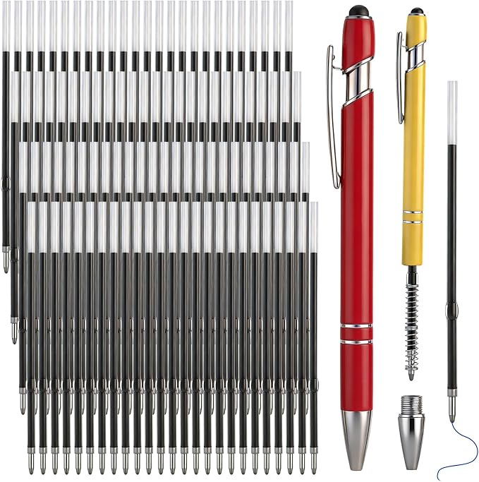 Zonon 100 Pcs 3.85 Inch Retractable Ballpoint Pen Refills Bulk by Zonon