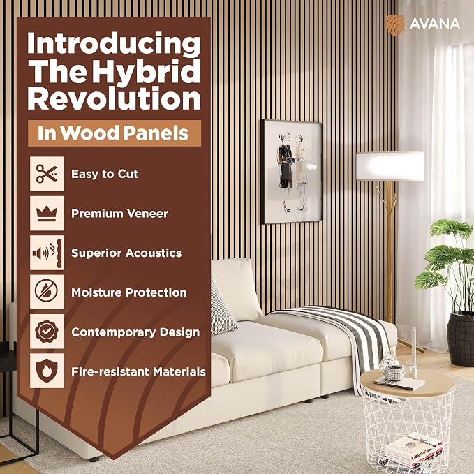 Avana Acoustic Wood Wall Panels – 94.4 x 12.6 Inch White Oak Acoustic Panels 4 - Image 2