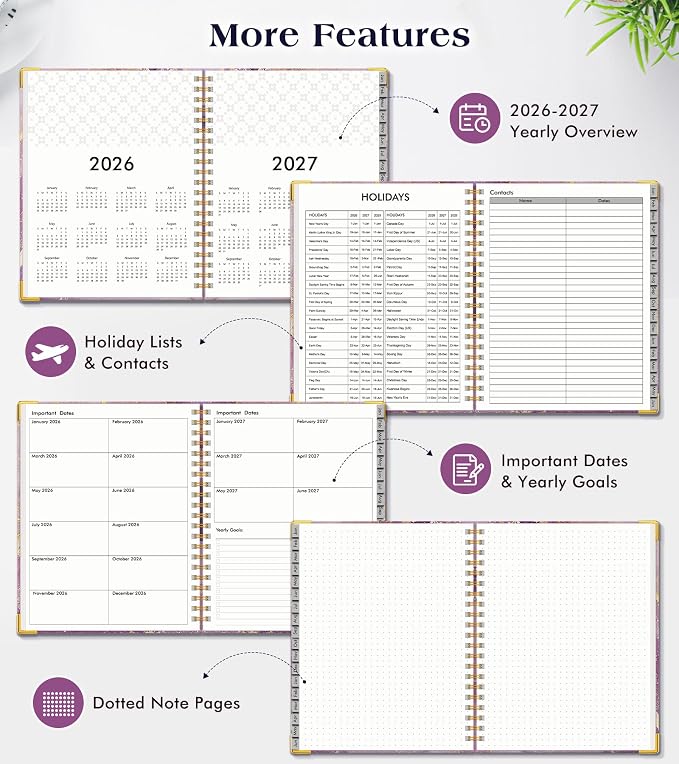 Planner 2026-2027, 18 Months Weekly and Monthly Hardcover Planner, January 2026 - Image 6