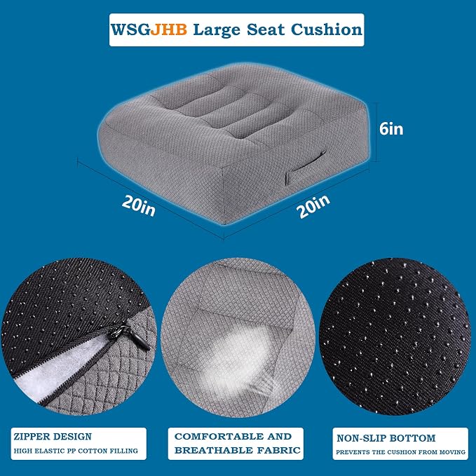 WSGJHB Large Seat Cushion, Extra Thick Booster Seat Cushions Long Sitting | - Image 4