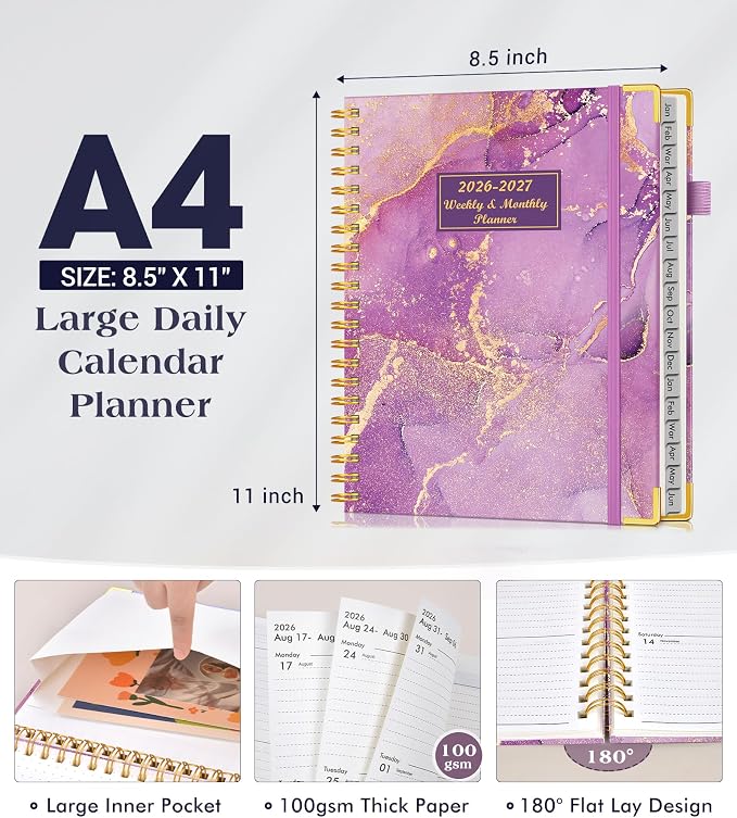 Planner 2026-2027, 18 Months Weekly and Monthly Hardcover Planner, January 2026 - Image 5