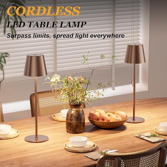 Cordless Table Lamp Rechargeable Brown - Image 4