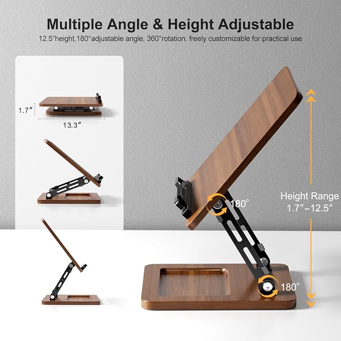 OPTIXCELL Book Stand with Light, Hands Free Book Holder, Gifts Book Lovers | - Image 5