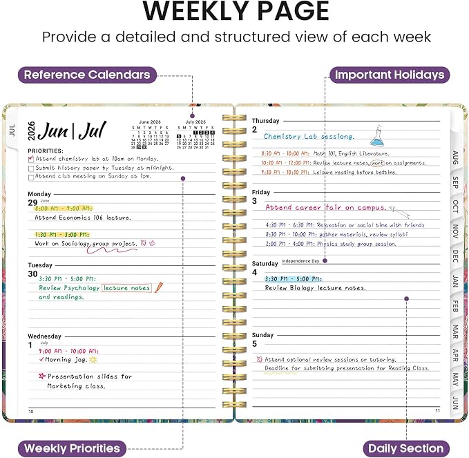 Planner 2026-2027, Academic Monthly and Weekly Calendar Planner - Image 3
