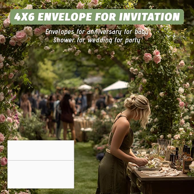 4x6 Envelopes For Invitation A4 Envelope white, 100 pack 4x6 card Envelopes - Image 4