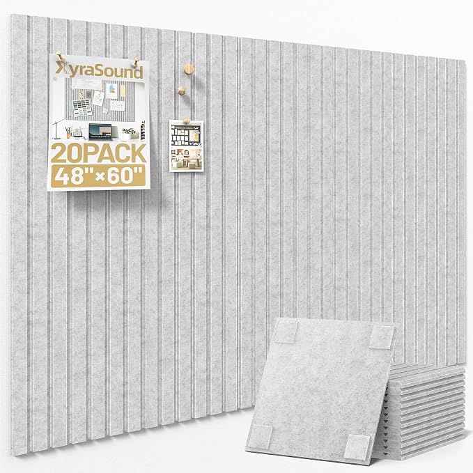 Large Cork Board for Wall 48" x 60" Gray Bulletin Board by Unknown