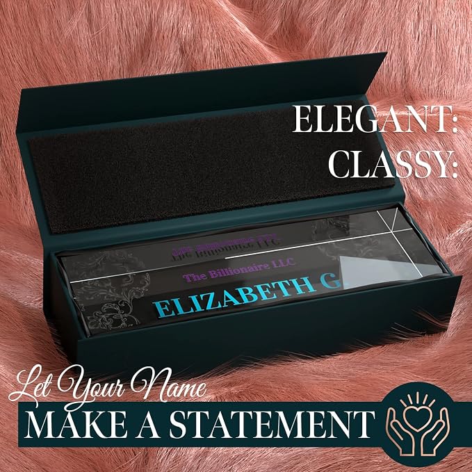 Desk Name Plate Personalized, Custom Name Plates 2½/x8 Inches, Thick - Image 2