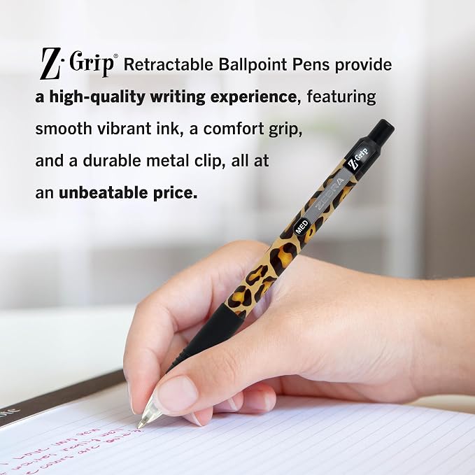 Zebra Pen Z-Grip Retractable Ballpoint Pen, Smooth-Flowing Black Ink, 1.0mm - Image 4