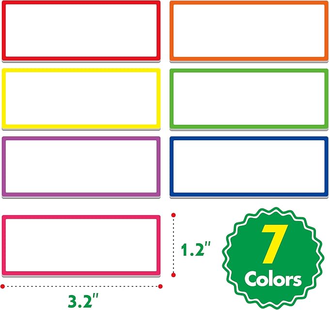 42 PCs Thickened Magnetic Dry Erase Reusable Name Tag Label Plate Neon Sticker - Image 2