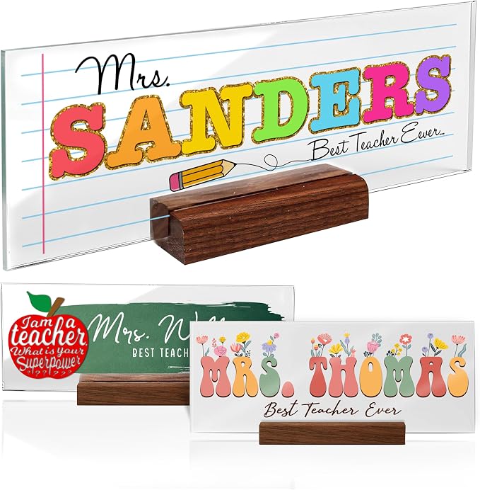 Generic Personalized Teacher's Day Name Plate, Customized Acrylic Nameplate by Custom