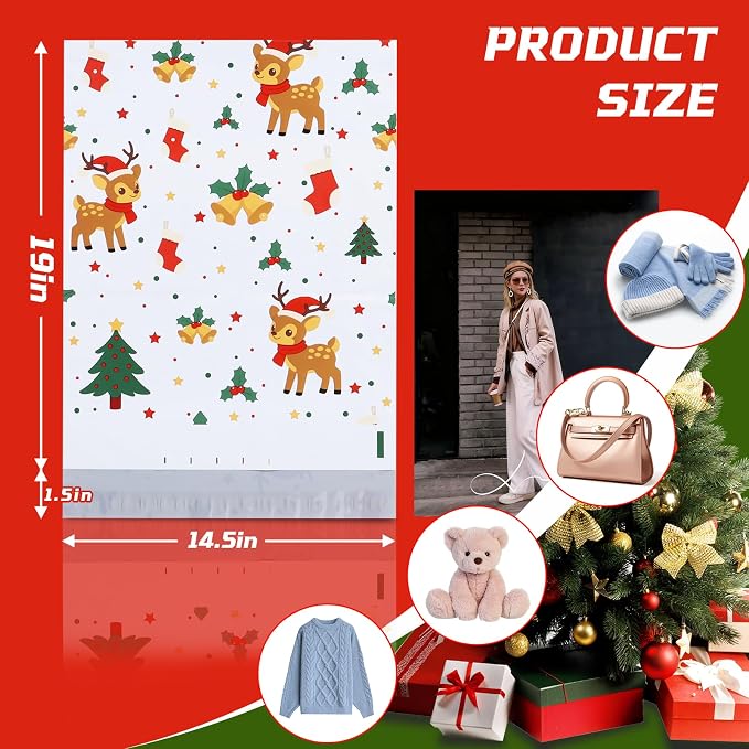 Polysells 14.5x19 inches Cute Poly Mailers 50 Pcs Waterproof Self-Sealing - Image 2
