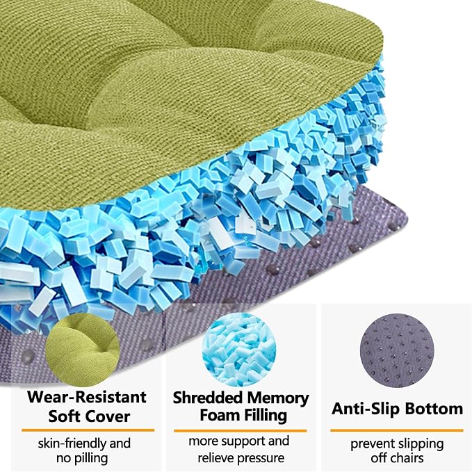 MAGIC ELEPHANT Chair Cushions for Dining Chairs, Memory Foam Kitchen Chair - Image 2