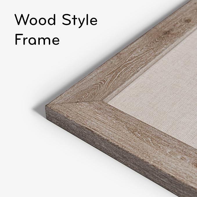 U Brands Linen Bulletin Board, Rustic Wood Style Frame, Industrial Grade - Image 3