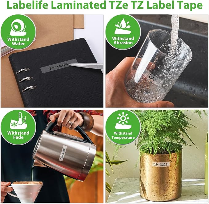 Labelife 5-Pack TZe TZ Tape 12mm 0.47 Laminated Clear Label Tape TZe-131 - Image 5