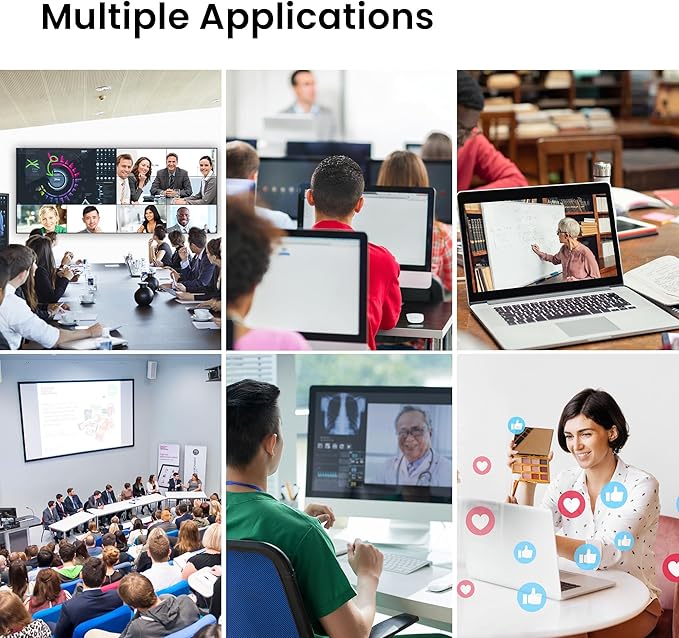 12X Optical Zoom Conference Room Camera USB3.0 HDMI PTZ Camera 1080P 60FPS Wide-Angle for Video Conference Church Live Streaming Meeting Education Works with Zoom Webex OBS YouTube-DeskLoop Office