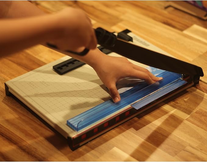 Inch Scale Cutting Plate 12" Paper Cutter – Solid Metal Base, Sharp Blade - Image 6