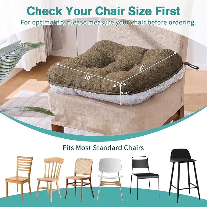 BETU Chair Cushions for Dining Chairs, 3.5" Thick Kitchen Table Chair Pads - Image 4