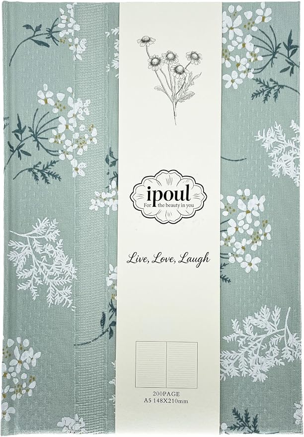 Floral Hardcover Notebook, Flower Journal by ipoul