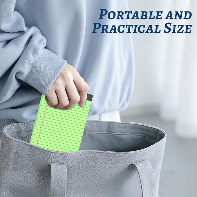 6 Pack 5 x 8 Inch Green Legal Pads, Double-Sided Lined Notepads - Image 6