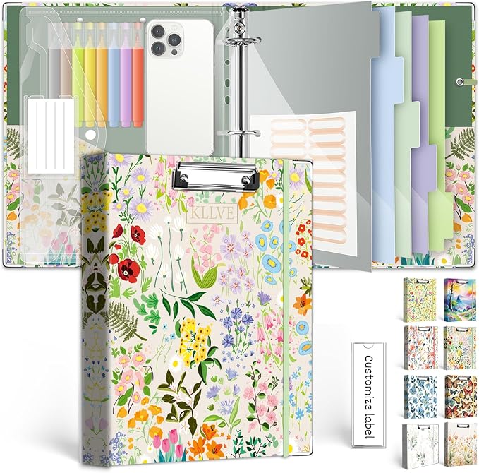 3 Ring 1 Inch Binder Organizer, KLLVE Three Ring Binders by KLLVE