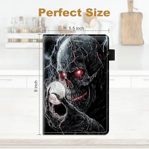 Dark Skull Large Server Book for Waitress & Waiter 9"x5.5" - Image 2