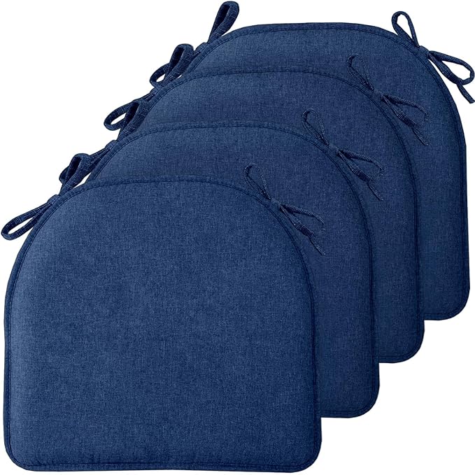 TushGuard Chair Cushions, 4 Pack Memory Foam Chair Pads, Thin Seat Cushion by TushGuardSeatCushonsPillows