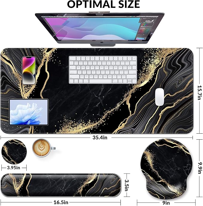 Desk Mat Set + Keyboard and Mouse Pad - Image 3