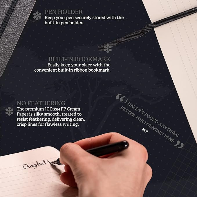 Dingbats A5 Wildlife Lined Notebook Journal - Premium Vegan Leather Softcover Executive Journal for Women & Men - Work, Note Taking, Writing & Travel-DeskLoop Office