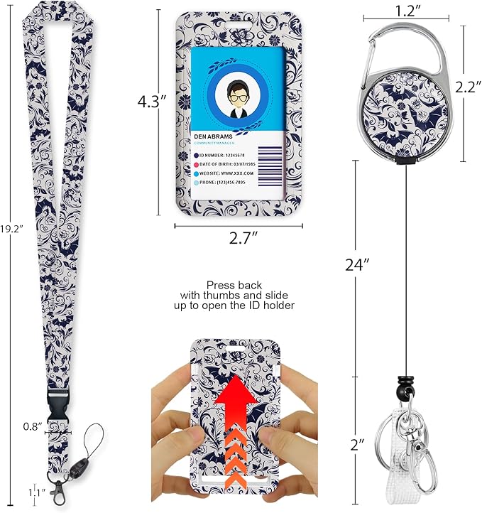 Immaturus Goth Bat Lanyards for ID Badges, Gothic Badge Holder - Image 4