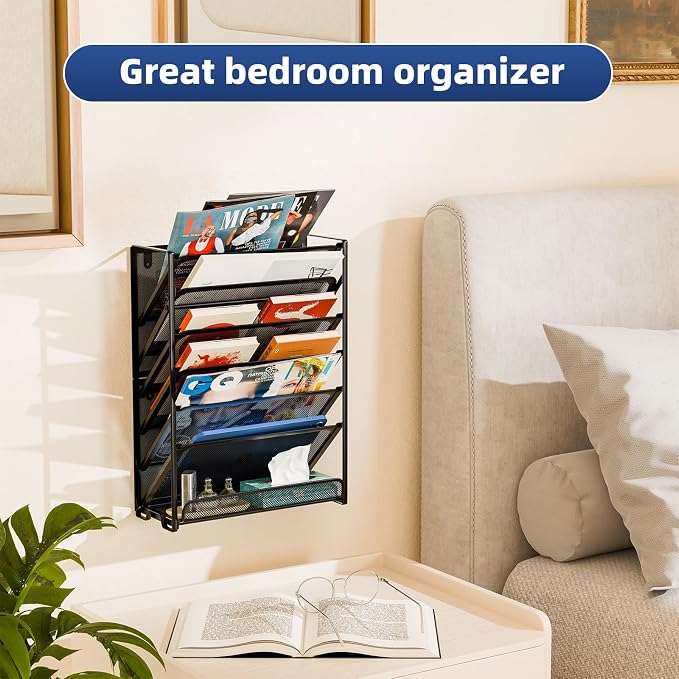 Simple Trending Wall File Organizer, Mesh 7-Tier Vertical Hanging File Holder - Image 6
