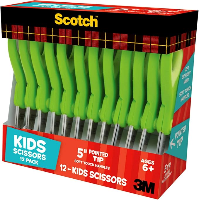 Scotch 5" Soft Touch Pointed Tip Kids Scissors, All-Purpose Scissors - Image 4