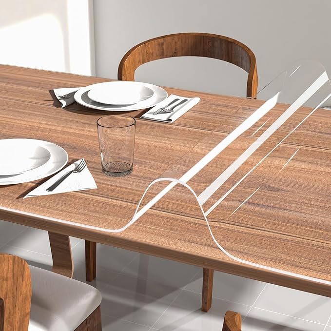 NATRKE Clear Table Protector 47.2"x23.6" Inch, 1.5mm Thick, Waterproof PVC by NATRKE