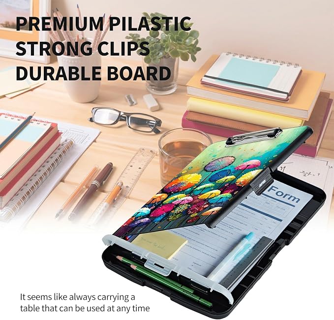 Clipboard with Storage High Capacity Plastic Nursing Clipboards with Pen Holder - Image 6