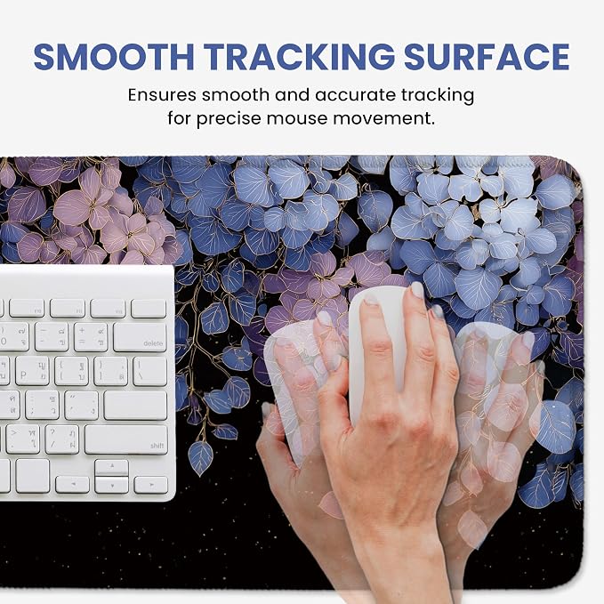 Aesthetic Desk Mat, Cute Midnight Hydrangea Desk Pad Protector - Image 4
