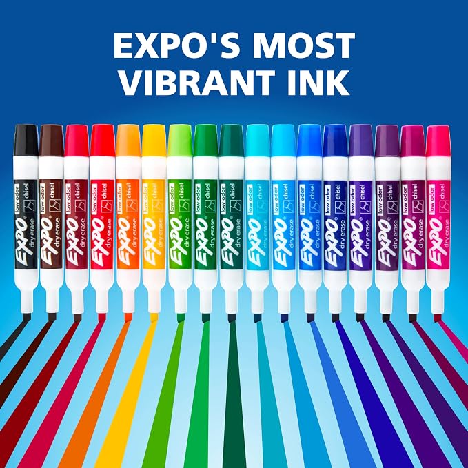 EXPO Dry Erase Markers, Low Odor Ink, Chisel Tip - Image 8