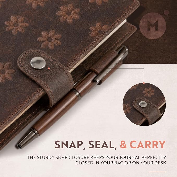 moonster Floral Leather Journal - Image 3