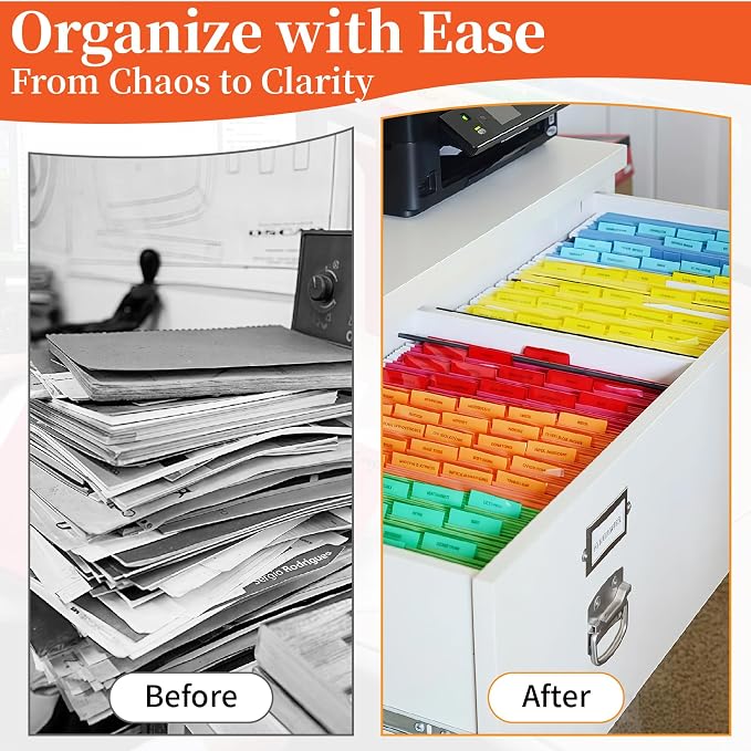 File Folder Tabs, VYNFLICK 80 Sets Multicolor Hanging File Folder Labels Tabs - Image 7