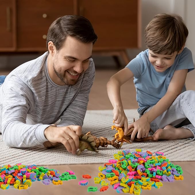 200 Pieces Mini Dinosaur Erasers Bulk Small Pencil Erasers Latex-Free Soft Erasers Pencil Erasers for for Classroom Homework Rewards, Party Favors, Gift Filling-DeskLoop Office