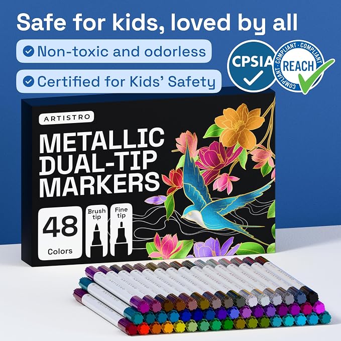 ARTISTRO 48 Metallic Acrylic Paint Markers - Image 7