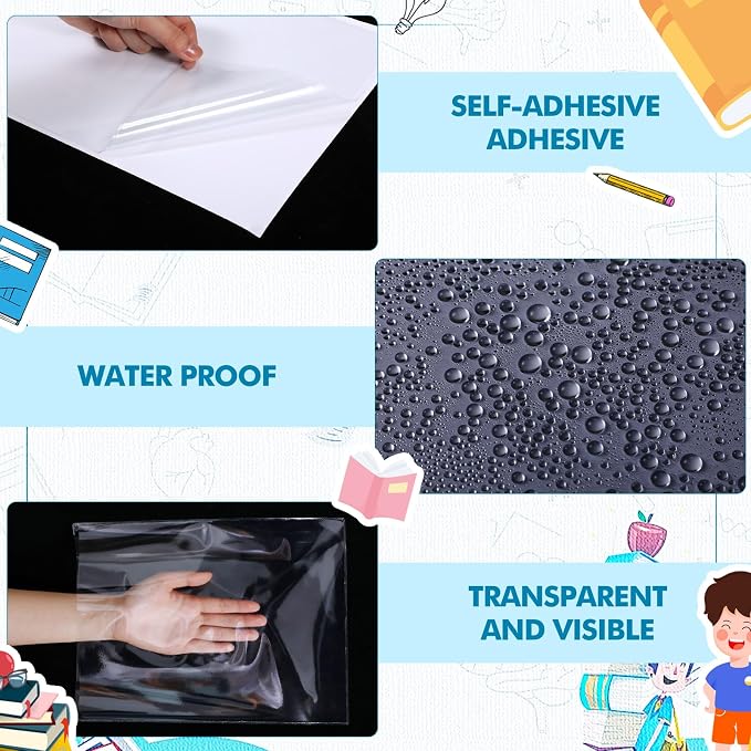 Outus 60 Pcs Self Adhesive Shop Ticket Holders Clear Plastic Sleeves Adhesive - Image 3