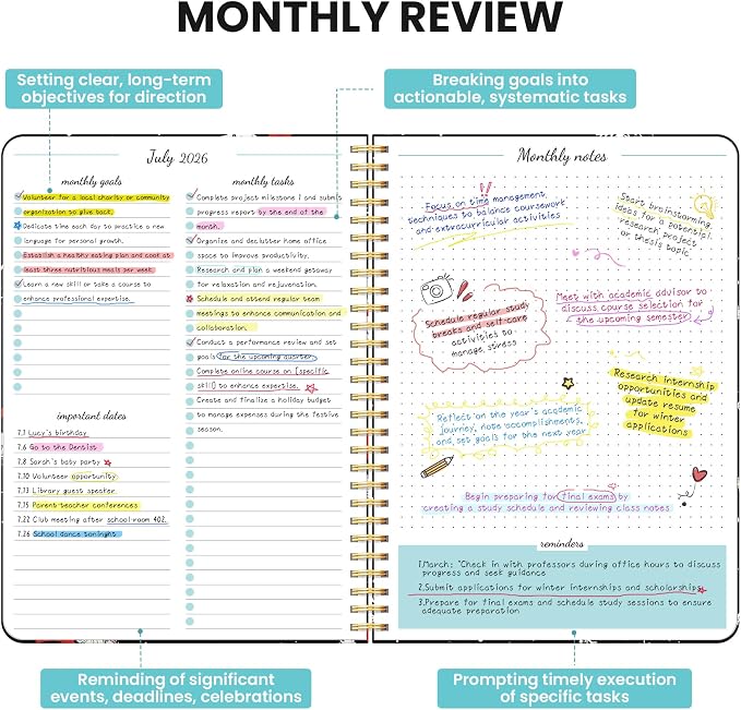 Monthly Planner 2026-2027, Aesthetic 2 Year Months Planner Calendar, 18-Months - Image 3