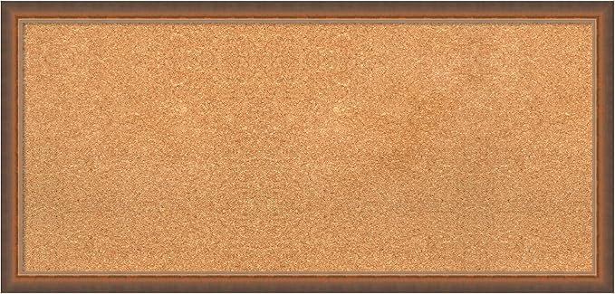 Amanti Art Natural Cork Board for Wall, 18x38 Vision Board with Bronze Frame, Medium Corkboard Office Decor for Home Organization, Modern Corkboard Pinboard to Display Items for Home Organization in-DeskLoop Office