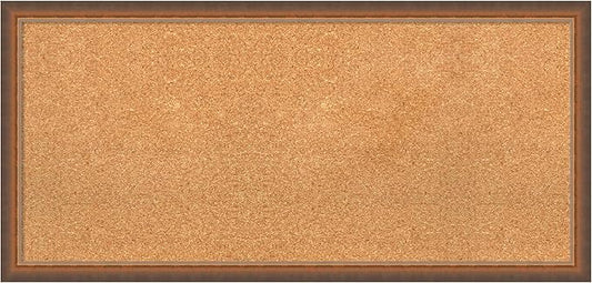 Amanti Art Natural Cork Board for Wall, 18x38 Vision Board with Bronze Frame, Medium Corkboard Office Decor for Home Organization, Modern Corkboard Pinboard to Display Items for Home Organization in-DeskLoop Office
