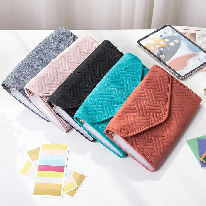 Fabric Bill Organizer with Pockets 10x6 Receipt Organizer - Image 5