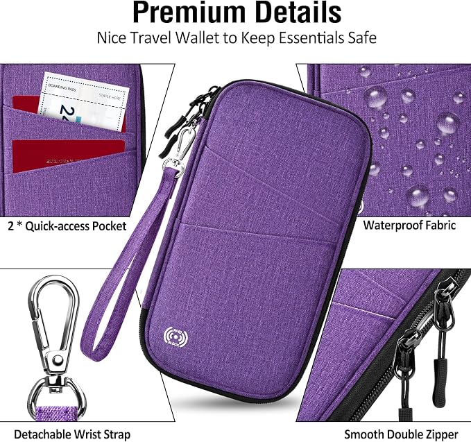 BKNOOU Passport Holder Family Rfid Blocking Travel Document Organizer, Travel - Image 7
