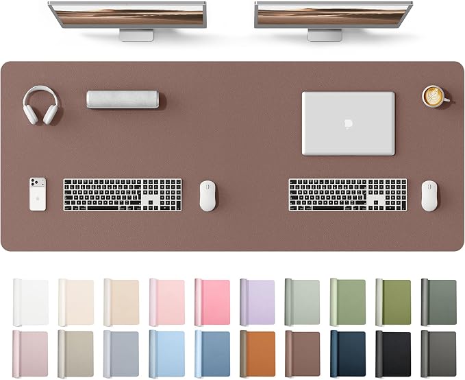 YSAGi Leather Desk Protector, Office Mat, Large Mouse Mat, Non-Slip PU Leather by YSAGi